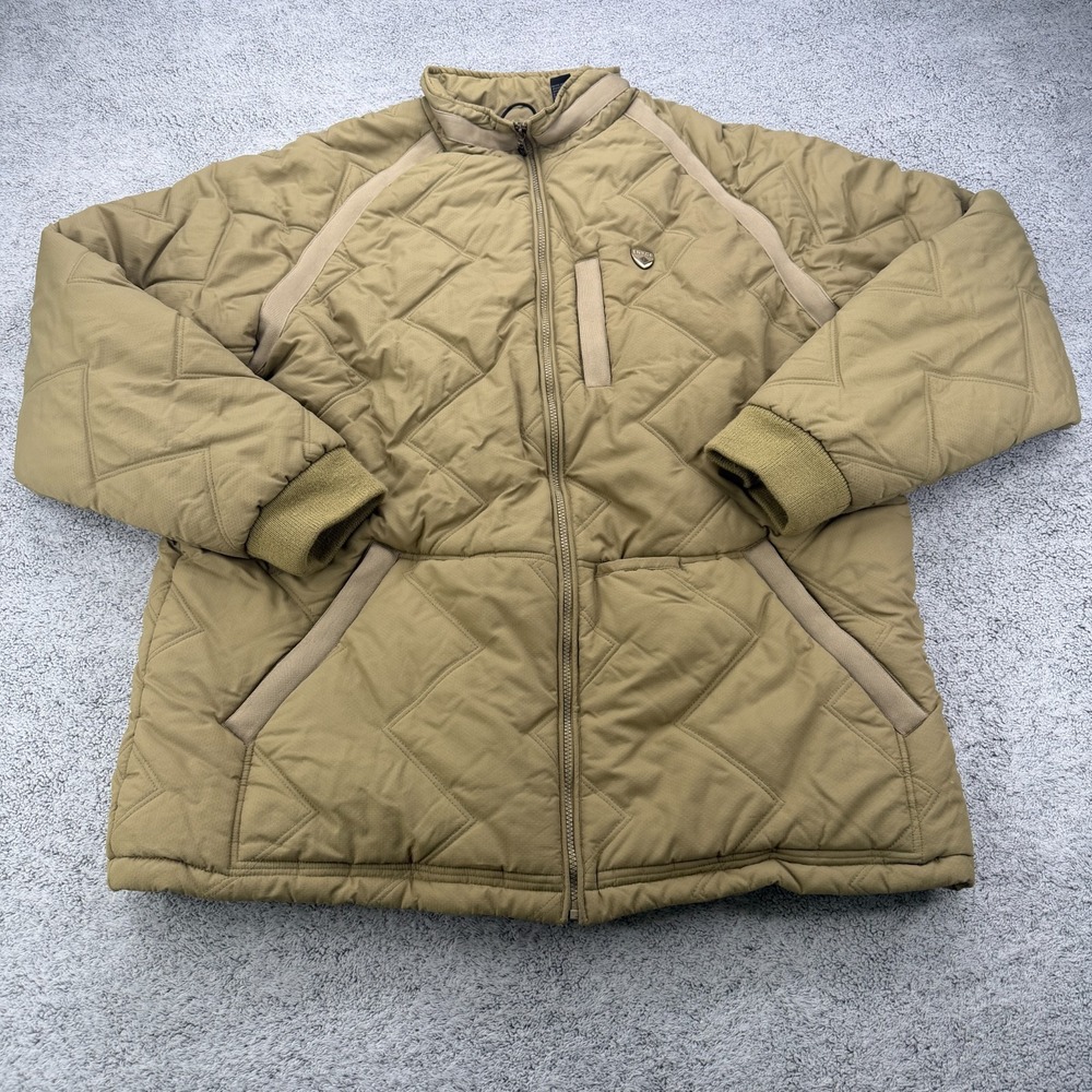 ENYCE Jacket Mens 3XL Tan Quilted Puffer Coat Full Zip Streetwear Y2K Vintage